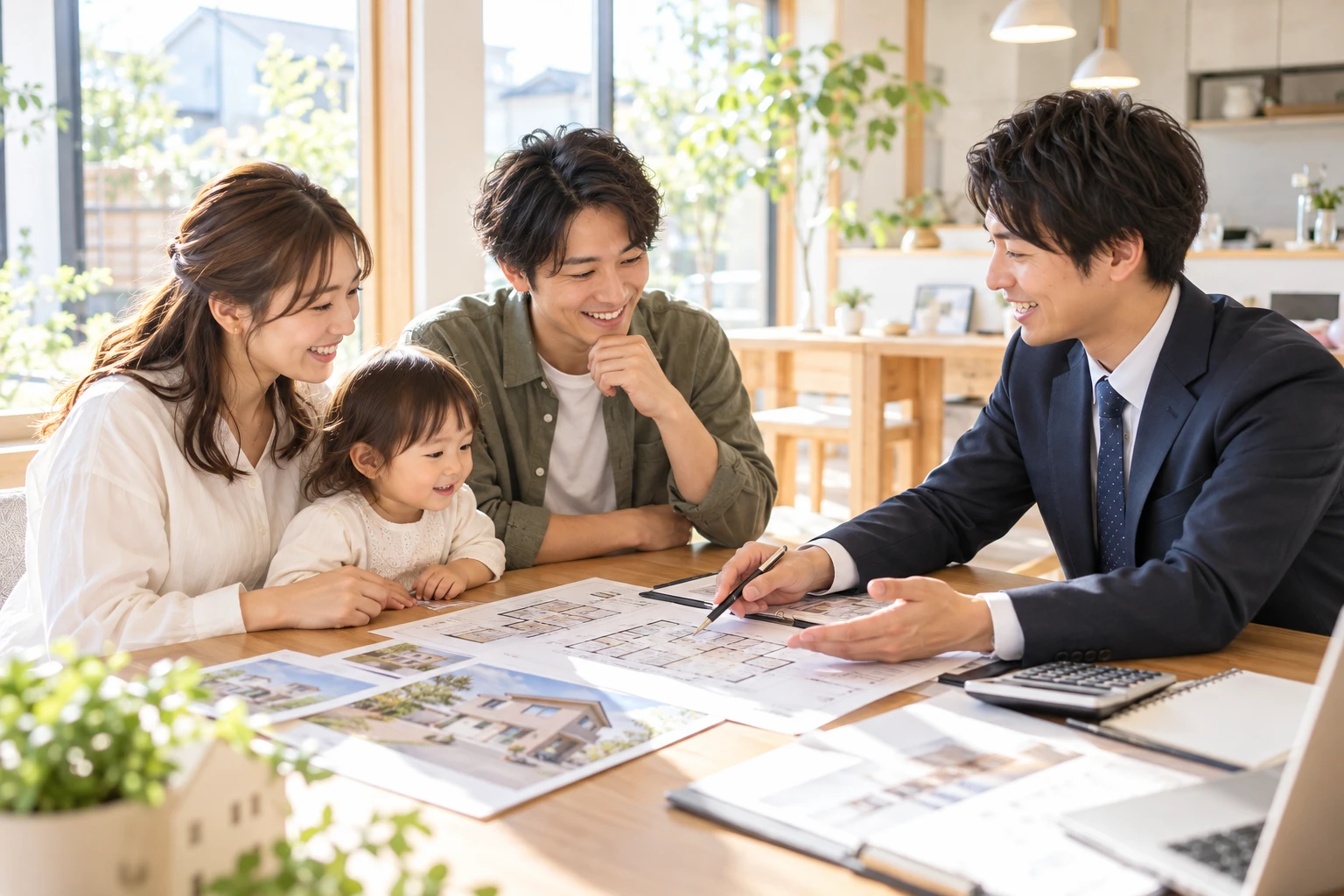 図面を見ながら打ち合わせをするイメージ